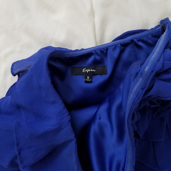 Express Blue Ruffle Dress - Picture 2 of 2